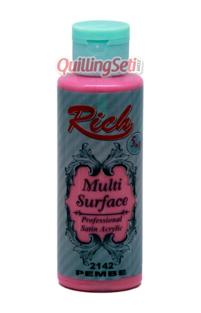 Rich Multi Surface 120 cc Akrilik Boya - Rich Pembe 2142 Hobi Boyası