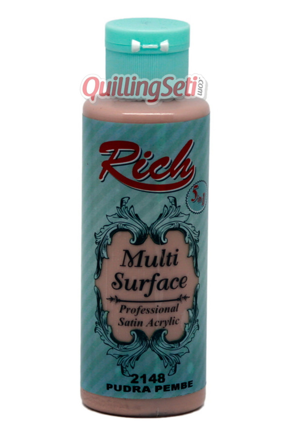 rich multi surface 120 cc akrilik boya - rich pudra pembe 2148 hobi boyası, rch-ms-2148, rich multi surface akrilik boya 120 ml, Rich