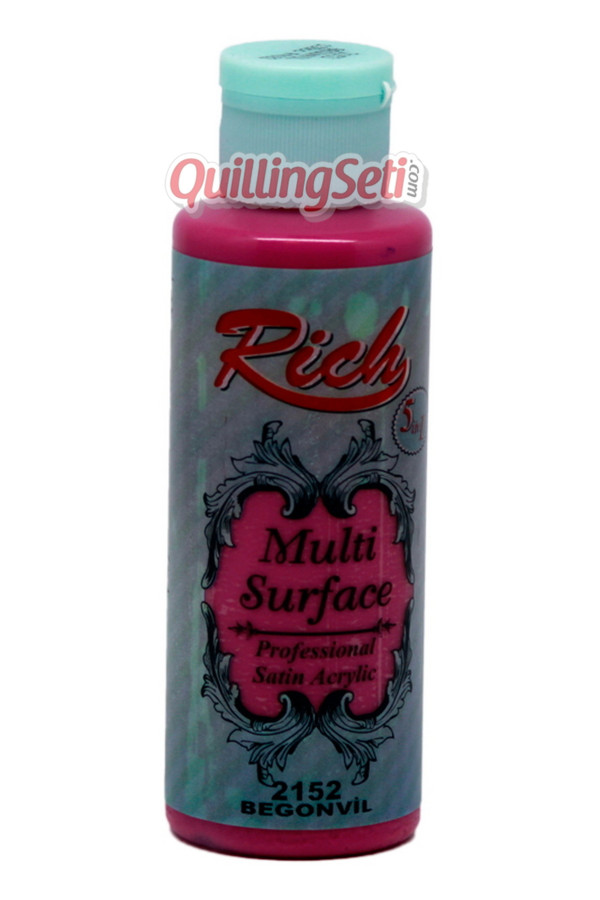 rich multi surface 120 cc akrilik boya - rich begonvil 2152 hobi boyası, rch-ms-2152, rich multi surface akrilik boya 120 ml, Rich