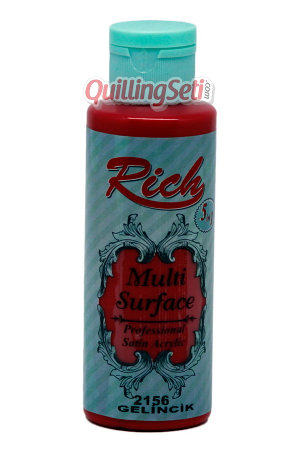 rich multi surface 120 cc akrilik boya - rich gelincik 2156 hobi boyası, rch-ms-2156, rich multi surface akrilik boya 120 ml, Rich