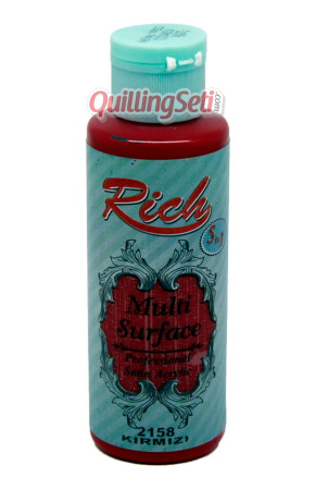 Rich Multi Surface 120 cc Akrilik Boya - Rich Kırmızı 2158 Hobi Boyası