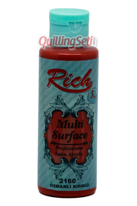 Rich Multi Surface 120 cc Akrilik Boya - Rich Osmanlı Kırmızı 2160 Hobi Boyası