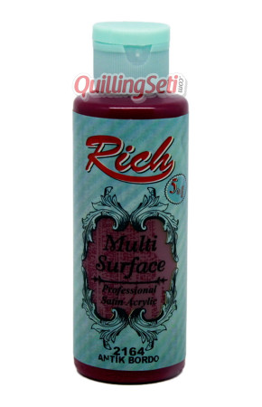 Rich Multi Surface 120 cc Akrilik Boya - Rich Antik Bordo 2164 Hobi Boyası