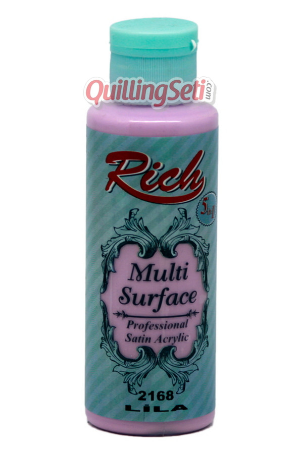 rich multi surface 120 cc akrilik boya - rich lila 2168 hobi boyası, rch-ms-2168, rich multi surface akrilik boya 120 ml, Rich