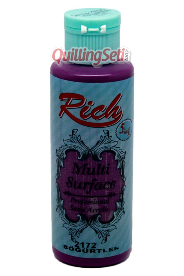 rich multi surface 120 cc akrilik boya - rich böğürtlen 2172 hobi boyası, rch-ms-2172, rich multi surface akrilik boya 120 ml, Rich