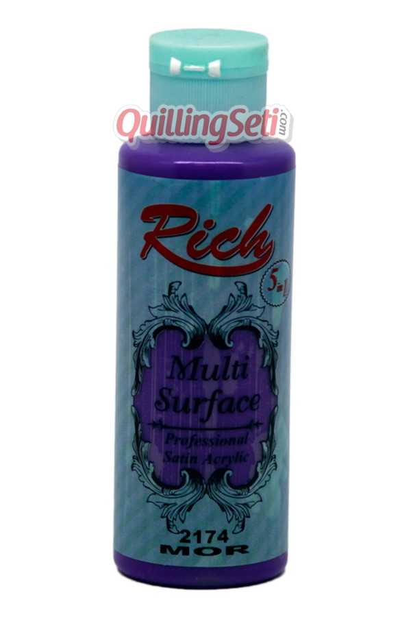 rich multi surface 120 cc akrilik boya - rich mor 2174 hobi boyası, rch-ms-2174, rich multi surface akrilik boya 120 ml, Rich