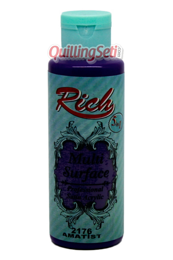 rich multi surface 120 cc akrilik boya - rich amatist 2176 hobi boyası, rch-ms-2176, rich multi surface akrilik boya 120 ml, Rich