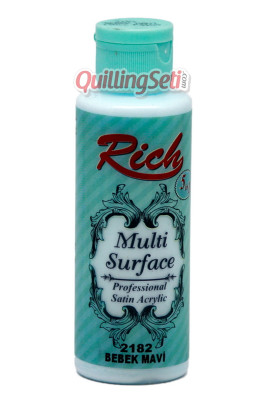 Rich Multi Surface 120 cc Akrilik Boya - Rich Bebek Mavi 2182 Hobi Boyası