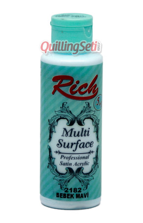 Rich Multi Surface 120 cc Akrilik Boya - Rich Bebek Mavi 2182 Hobi Boyası