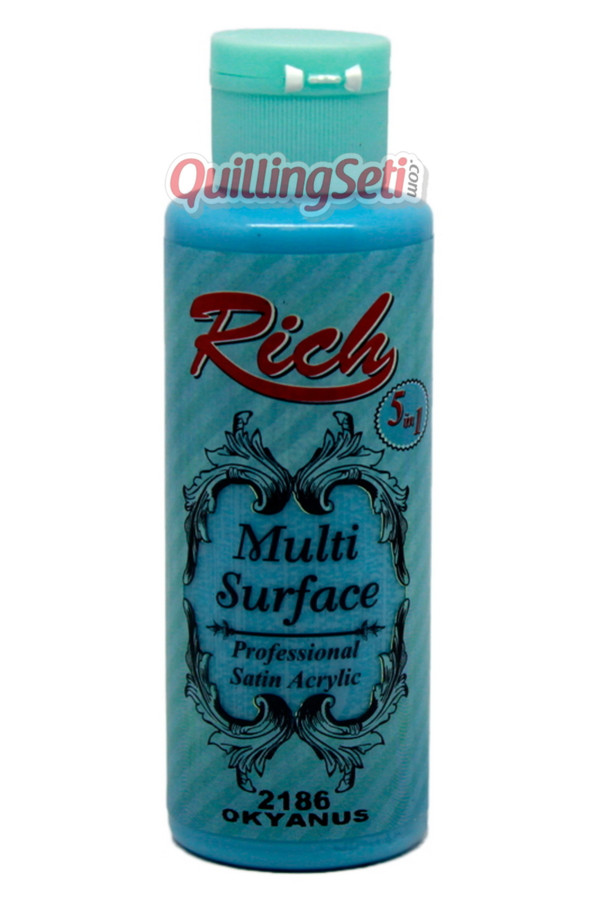 rich multi surface 120 cc akrilik boya - rich okyanus 2186 hobi boyası, rch-ms-2186, rich multi surface akrilik boya 120 ml, Rich
