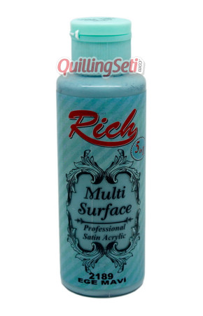 Rich Multi Surface 120 cc Akrilik Boya - Rich Ege Mavi 2189 Hobi Boyası