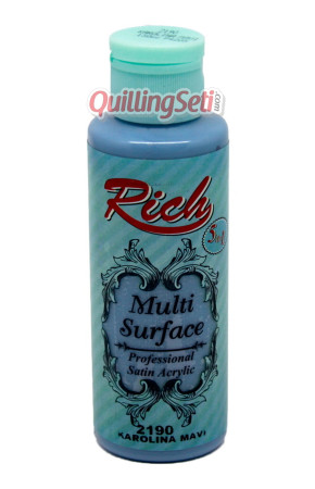 Rich Multi Surface 120 cc Akrilik Boya - Rich Karolina Mavi 2190 Hobi Boyası