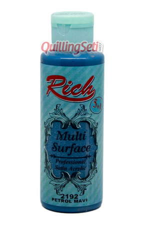 Rich Multi Surface 120 cc Akrilik Boya - Rich Petrol Mavi 2192 Hobi Boyası
