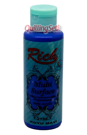 Rich Multi Surface 120 cc Akrilik Boya - Rich Koyu Mavi 2198 Hobi Boyası