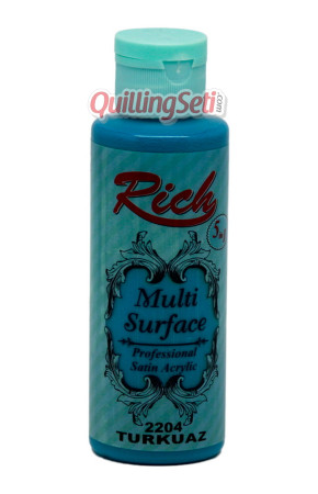 Rich Multi Surface 120 cc Akrilik Boya - Rich Turkuaz 2204 Hobi Boyası