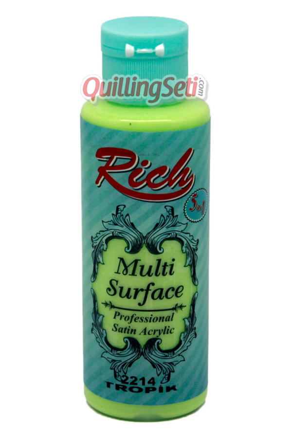 rich multi surface 120 cc akrilik boya - rich tropik 2214 hobi boyası, rch-ms-2214, rich multi surface akrilik boya 120 ml, Rich