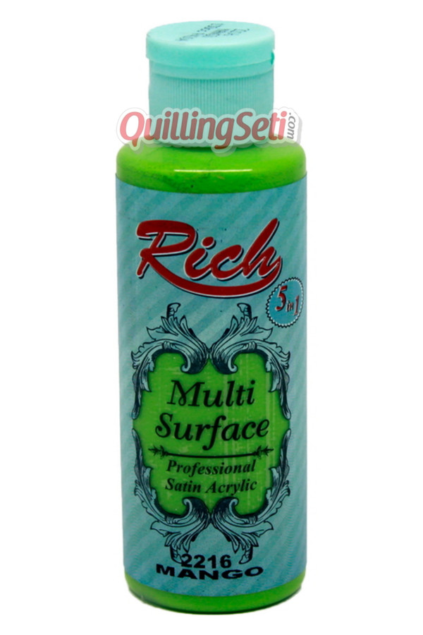 rich multi surface 120 cc akrilik boya - rich mango 2216 hobi boyası, rch-ms-2216, rich multi surface akrilik boya 120 ml, Rich