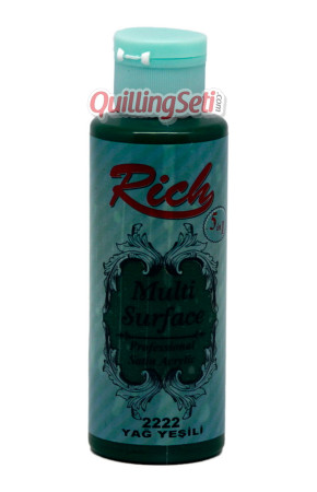 Rich Multi Surface 120 cc Akrilik Boya - Rich Yağ Yeşili 2222 Hobi Boyası