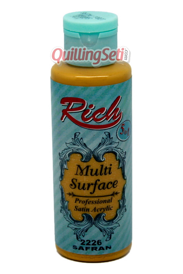 rich multi surface 120 cc akrilik boya - rich safran 2226 hobi boyası, rch-ms-2226, rich multi surface akrilik boya 120 ml, Rich