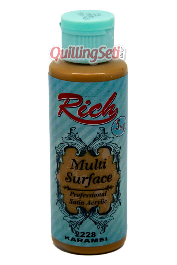 rich multi surface 120 cc akrilik boya - rich karamel 2228 hobi boyası, rch-ms-2228, rich multi surface akrilik boya 120 ml, Rich