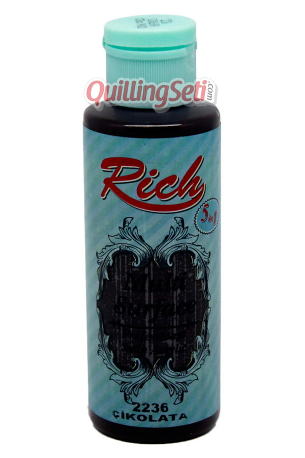 rich multi surface 120 cc akrilik boya - rich çikolata 2236 hobi boyası, rch-ms-2236, rich multi surface akrilik boya 120 ml, Rich