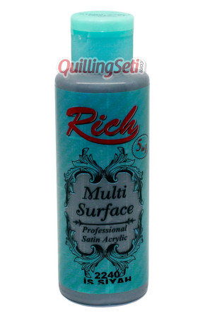 Rich Multi Surface 120 cc Akrilik Boya - Rich İs Siyah 2240 Hobi Boyası
