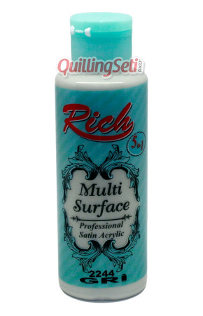 Rich Multi Surface 120 cc Akrilik Boya - Rich Gri 2244 Hobi Boyası