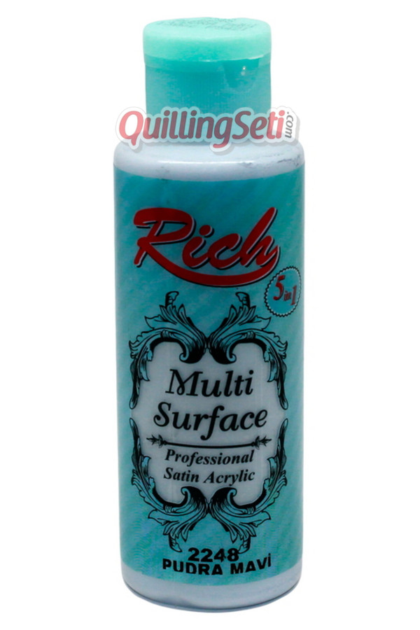 rich multi surface 120 cc akrilik boya - rich pudra mavi 2248 hobi boyası, rch-ms-2248, rich multi surface akrilik boya 120 ml, Rich