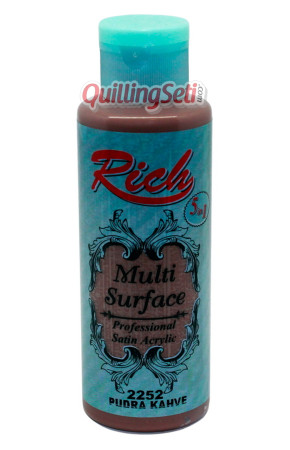 Rich Multi Surface 120 cc Akrilik Boya - Rich Pudra Kahve 2252 Hobi Boyası