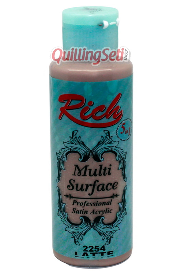 rich multi surface 120 cc akrilik boya - rich latte 2254 hobi boyası, rch-ms-2254, rich multi surface akrilik boya 120 ml, Rich