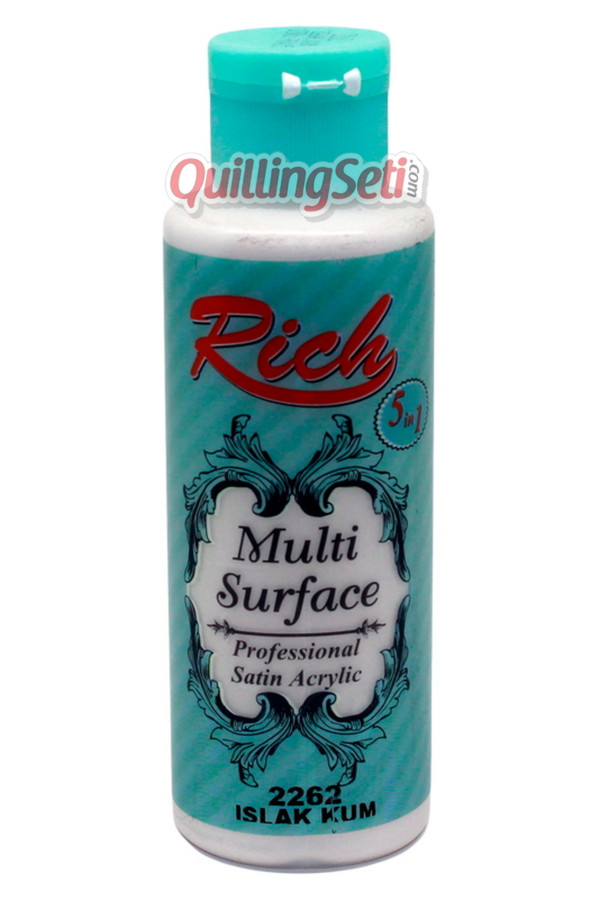 rich multi surface 120 cc akrilik boya - rich islak kum 2262 hobi boyası, rch-ms-2262, rich multi surface akrilik boya 120 ml, Rich
