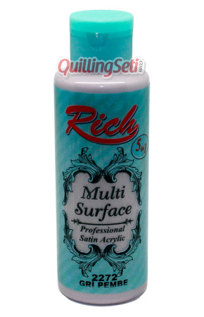 Rich Multi Surface 120 cc Akrilik Boya - Rich Gri Pembe 2272 Hobi Boyası