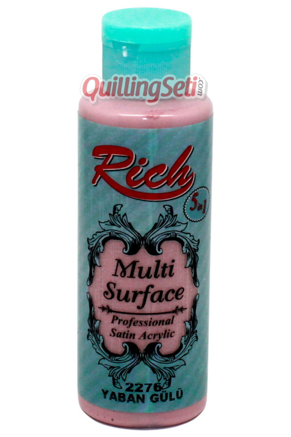 rich multi surface 120 cc akrilik boya - rich yaban gülü 2276 hobi boyası, rch-ms-2276, rich multi surface akrilik boya 120 ml, Rich