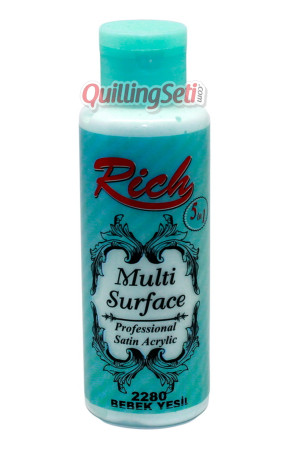 Rich Multi Surface 120 cc Akrilik Boya - Rich Bebek Yeşil 2280 Hobi Boyası