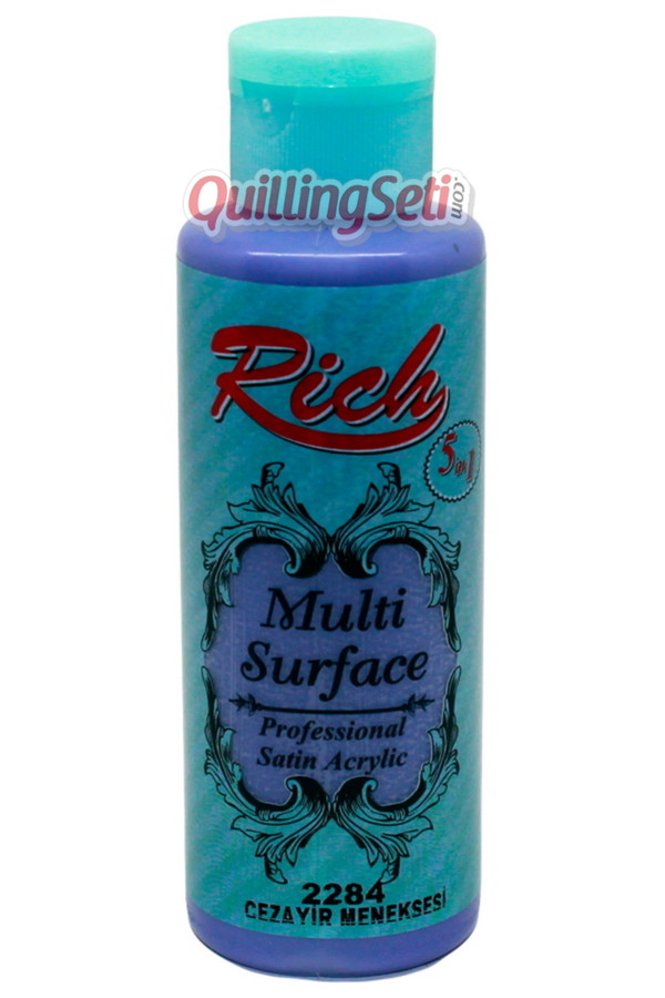 rich multi surface 120 cc akrilik boya - rich cezayir menekşesi 2284 hobi boyası, rch-ms-2284, rich multi surface akrilik boya 120 ml, Rich