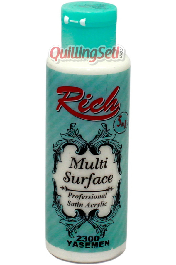 rich multi surface 120 cc akrilik boya - yasemen 2300 hobi boyası, rch-ms-2300, rich multi surface akrilik boya 120 ml, Rich
