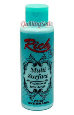 Rich Multi Surface 120 cc Akrlik Boya - Akuamarin 2302 Hobi Boyası