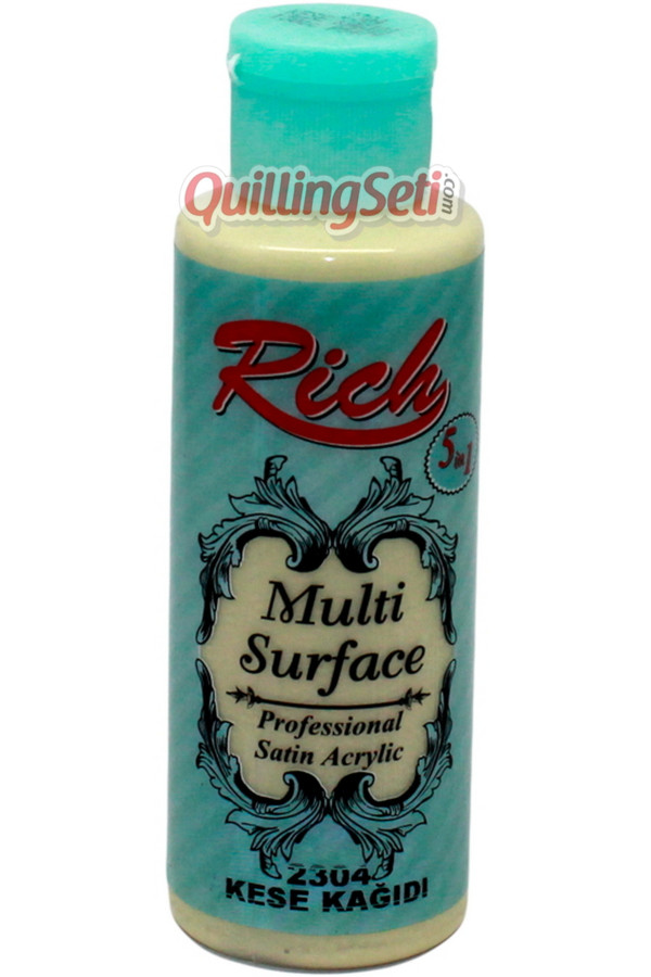 rich multi surface 120 cc akrilik boya - kese kağıdı 2304 hobi boyası, rch-ms-2304, rich multi surface akrilik boya 120 ml, Rich