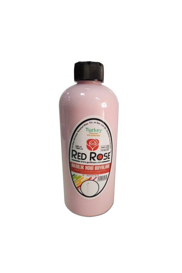 akrilik hobi boyası pembe renk 500ml, ahb-0007, hobi boyaları