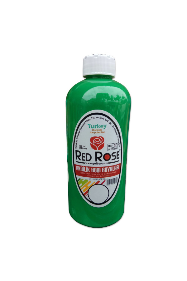 akrilik hobi boyası yeşil renk 500ml, ahb-0005, hobi boyaları, Quilling Seti