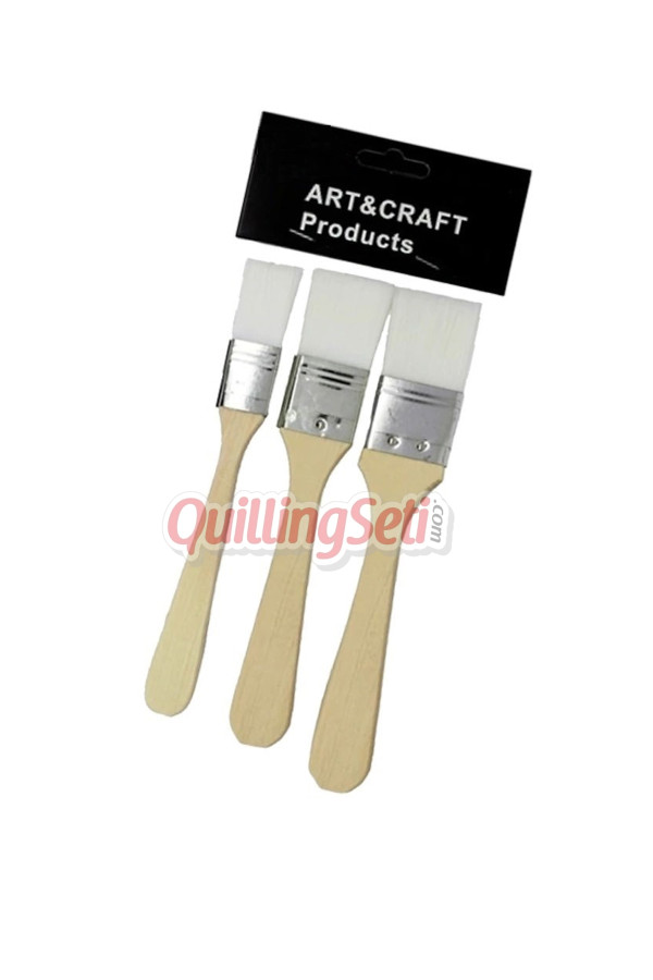 ekonomik zemin fırça seti 3 lü beyaz kıl, 8682374012944, i̇ş eğitimi malzemeleri, Quilling Seti