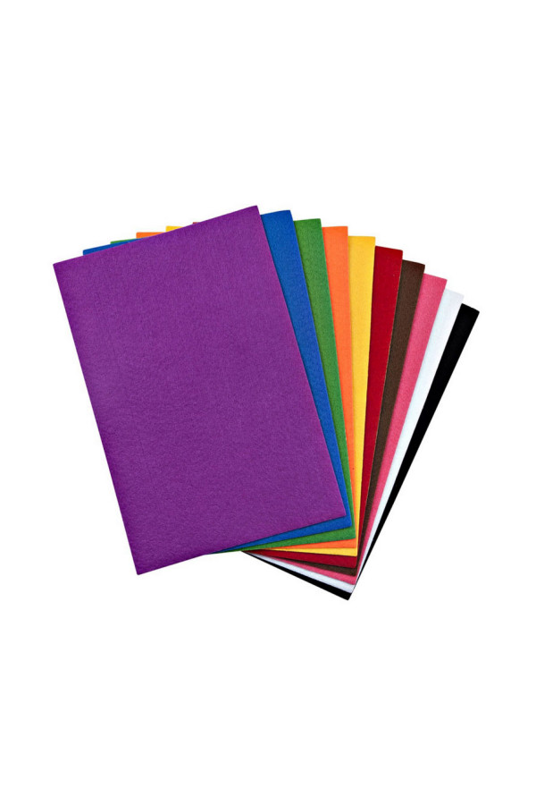 keçe sade 10 renk, 10 adet, kdbb-916457, i̇ş eğitimi malzemeleri, Quilling Seti