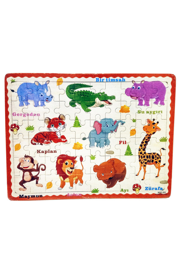 60 parça afrika hayvanları ahşap puzzle, ahap-60, oyunlar ve oyuncaklar, Quilling Seti