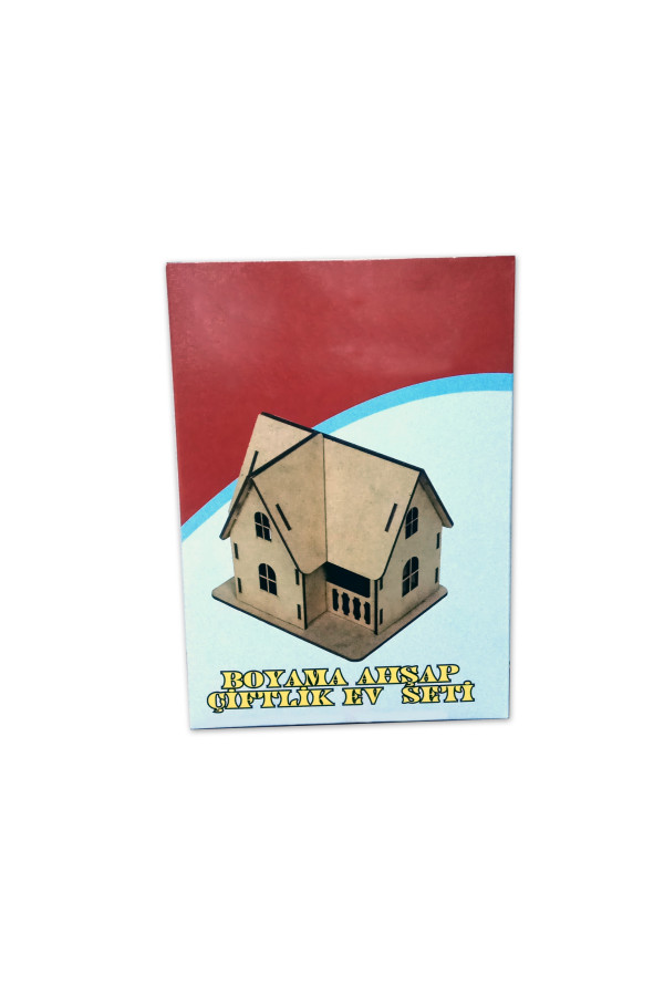 ahşap çiftlik evi maketi - 3 boyutlu ve kutulu, ahm-0008, ahşap ve karton maketler, Quilling Seti