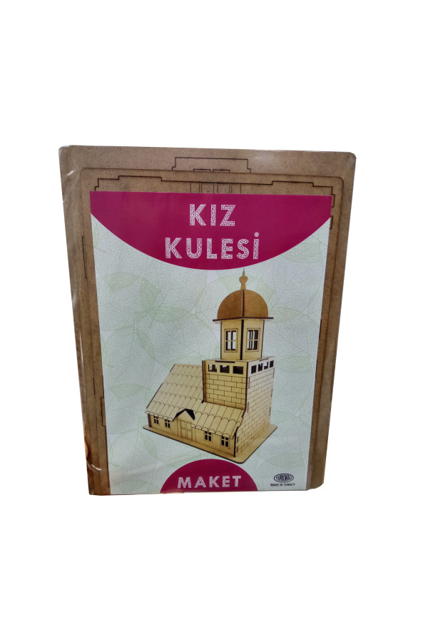 ahşap kız kulesi maketi - 3 boyutlu, ahm-0004, ahşap ve karton maketler