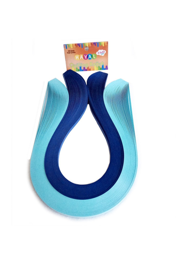 quilling kağıdı - açık mavi ve lacivert renk 200lü, qks-2055-5m, 5mm karışık renkli 200 adetli quilling kağıtları, Quilling Seti