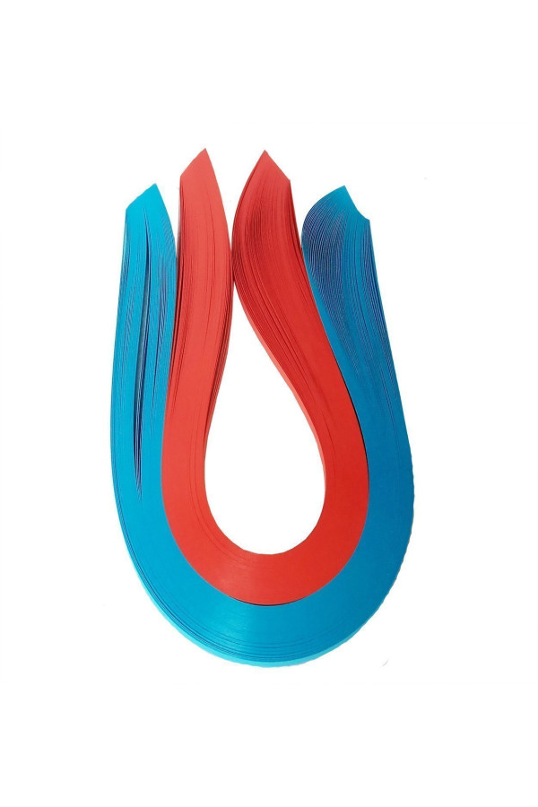 quilling kağıdı - mavi ve kırmızı renk 200lü, qks-2060-5m, 5mm karışık renkli 200 adetli quilling kağıtları, Quilling Seti