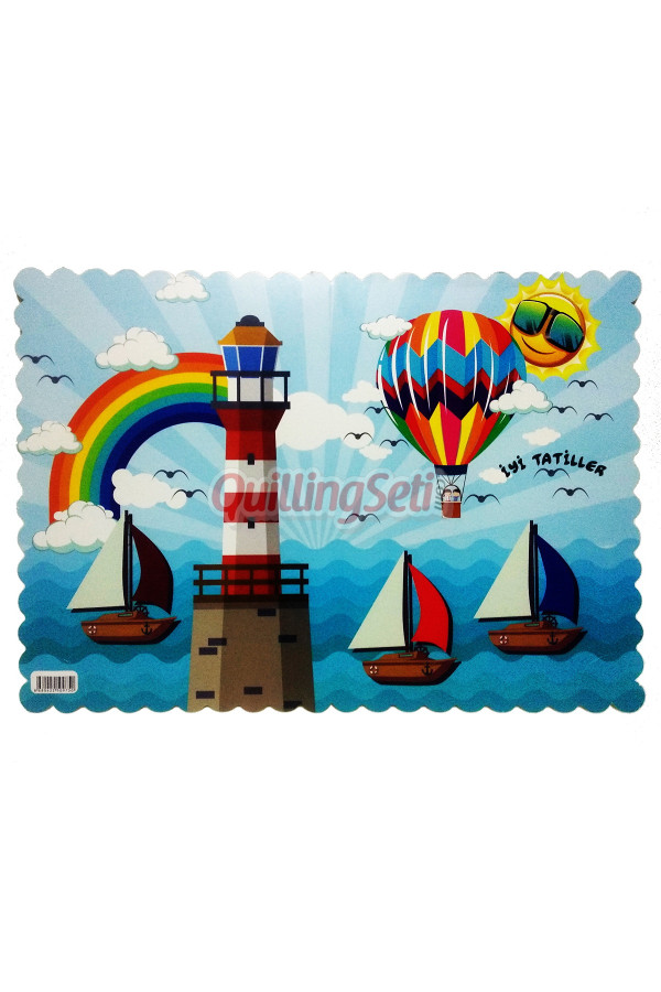 karne kabı - karne kılıfı deniz feneri ve yelkenler - 20 adetli, dnz-fnr-20li, karne kabı ve kılıfı, Quilling Seti