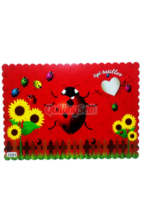 Karne Kabı - Karne Kılıfı Uğur Böceği ve Çiçekler - 20 Adetli