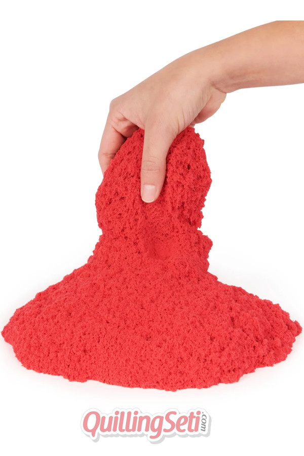 kinetik kum oyun kumu kırmızı renk, 500 gr, farklı renk seçenekleriyle eğlenceyi keşfedin!, 8680965619671, kinetik kum, kinetic sand, Quilling Seti